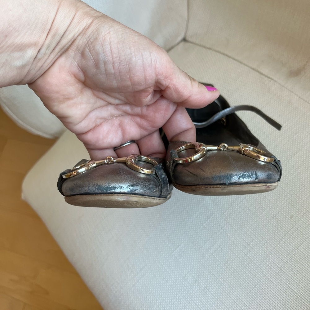Vintage Gucci Metallic Ballet Flats - Picture 5 of 10